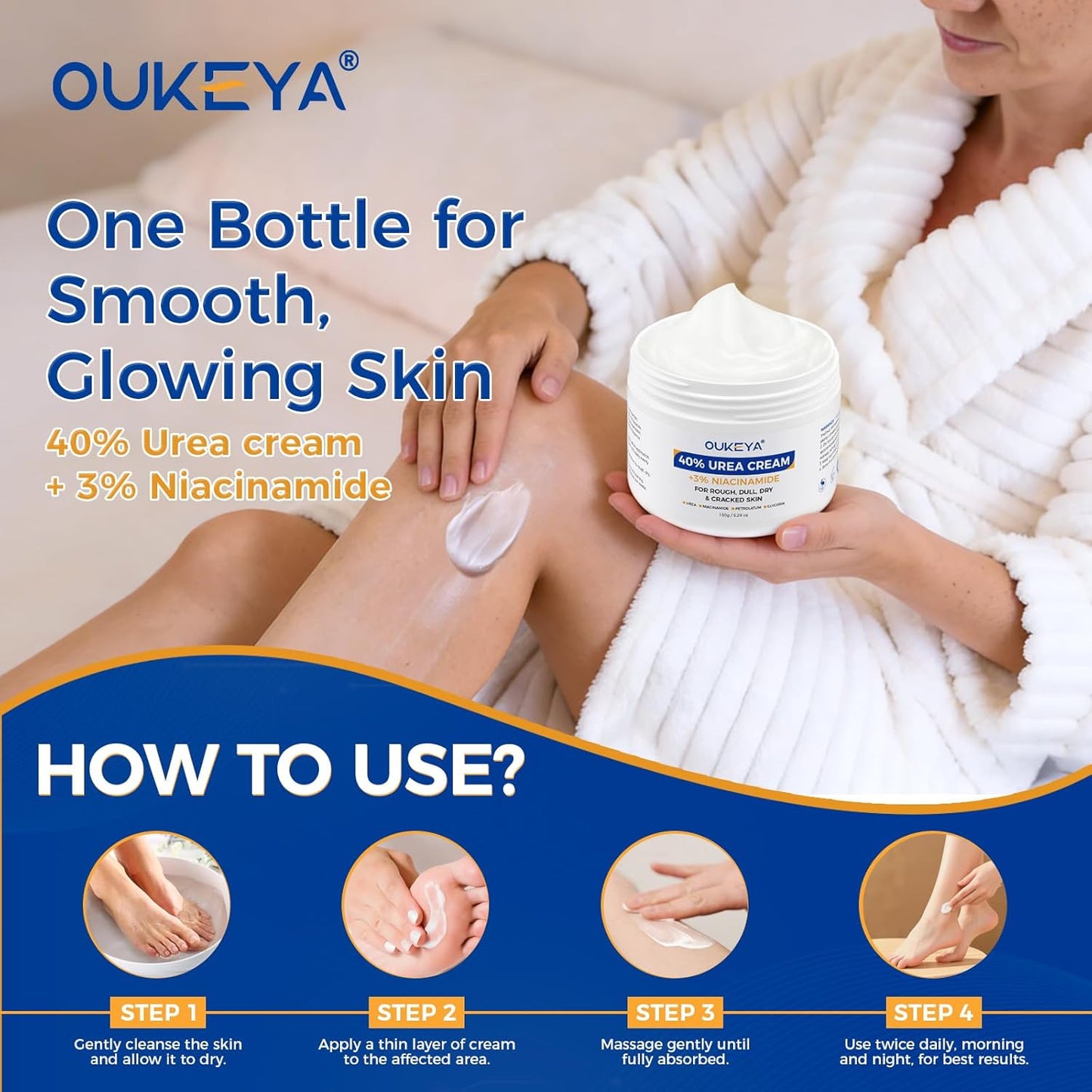 Urea Cream 40% with 3% Niacinamide - Intensive Moisturizer for Dry Skin | 5.29oz