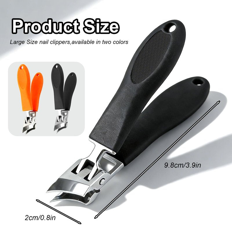 Wide Jaw Opening Anti-Splash Slanted Nail Clipper, 2026 New Curved Toenail Clippers for Thick Toenails,Slanted Nail Clippers Curved Toenail Clippers for Ingrown Nails and Thick Toenails (Orange)