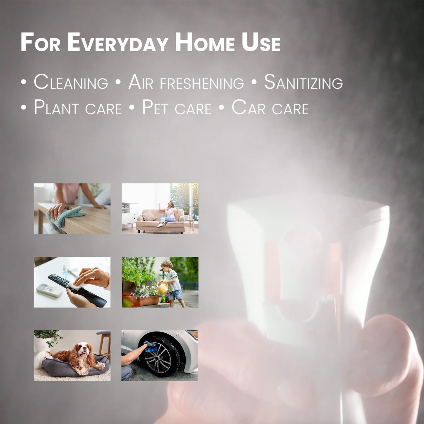 Mistifi Continuous Ultra Fine Mist Spray Bottle (350ml 4Pcs, Transparent bottle)