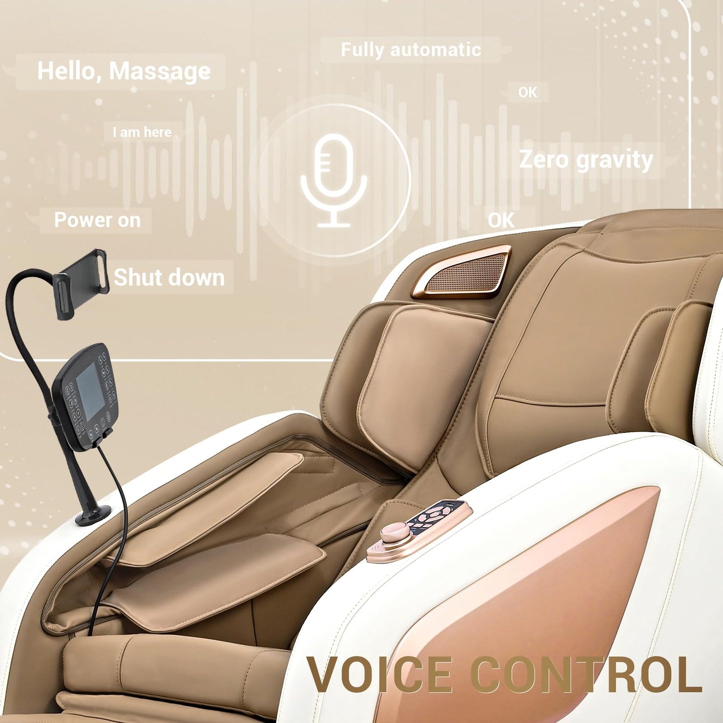 Mazzup Massage Chair Full Body with Heat, Full Body Zero Gravity Shiatsu Massage Chair, Kneading Recliner w/ 20 Auto Modes, Foot Massage, Bluetooth, USB Charging Port, Touch Screen Controller