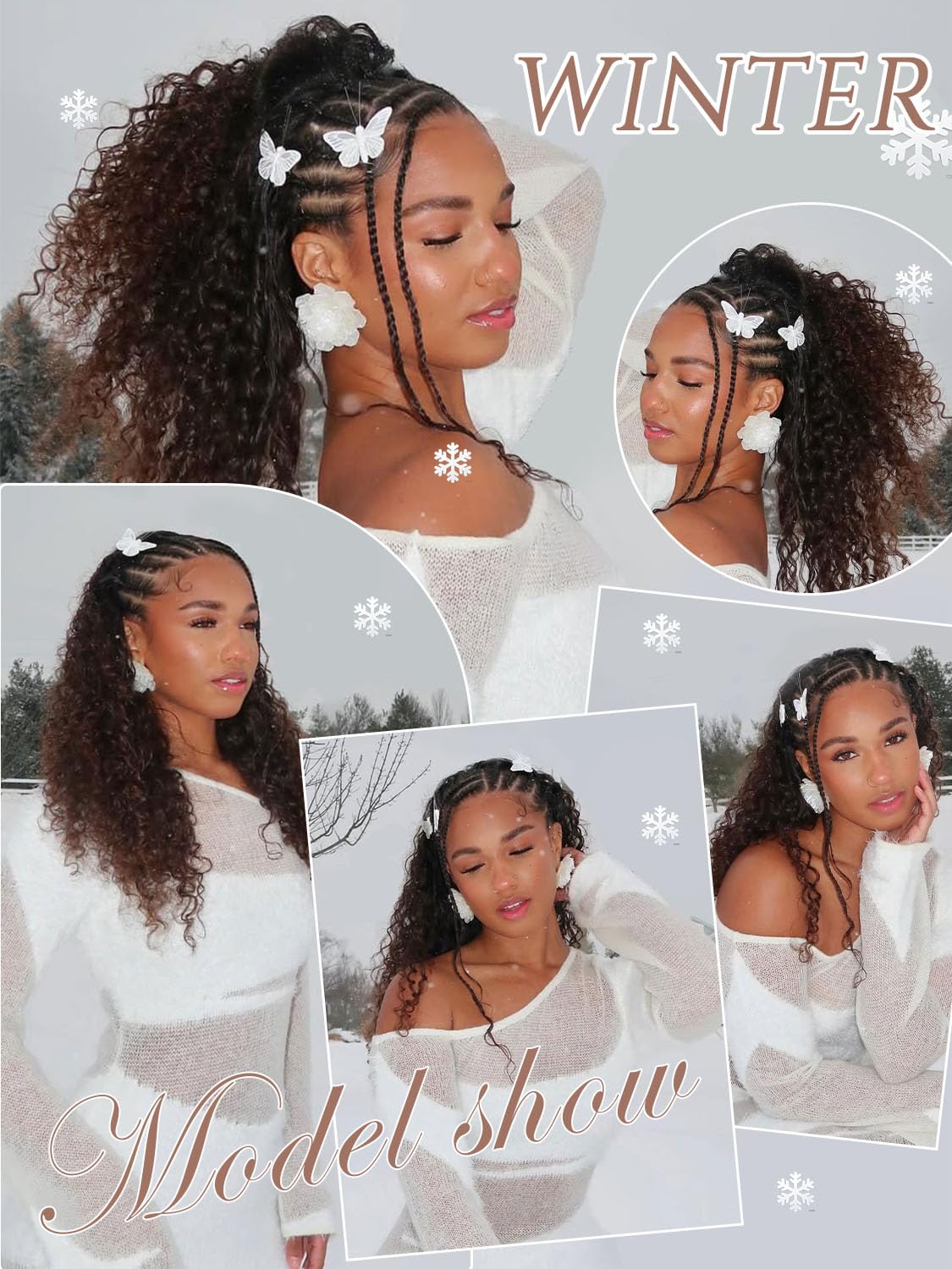 DMKEEP Deep Wave Feather Crochet Human Hair 18 Inch (100 Standard)