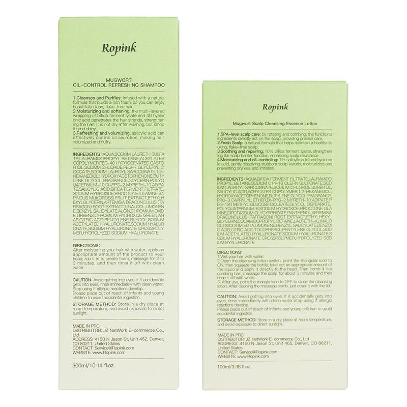 Mugwort Scalp Detox Set - Pre-Wash Cleanser & Shampoo for Sensitive Scalp | Hydrating, Soothing Formula with 1% Salicylic Acid