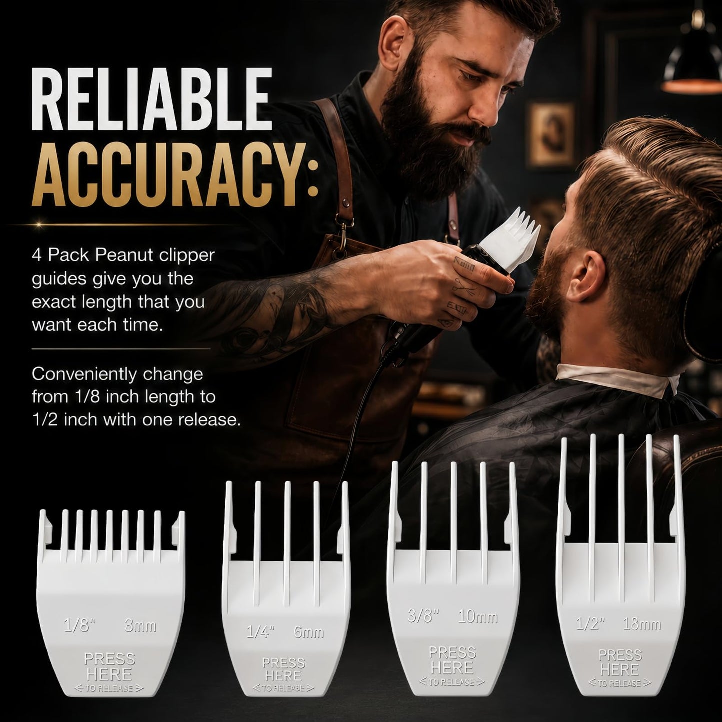 2 Pack Professional Peanut Clipper/Trimmer Snap On Replacement Blades #2068-300 - Compatible with Wahl Peanut Hair Clipper/Trimmer, White