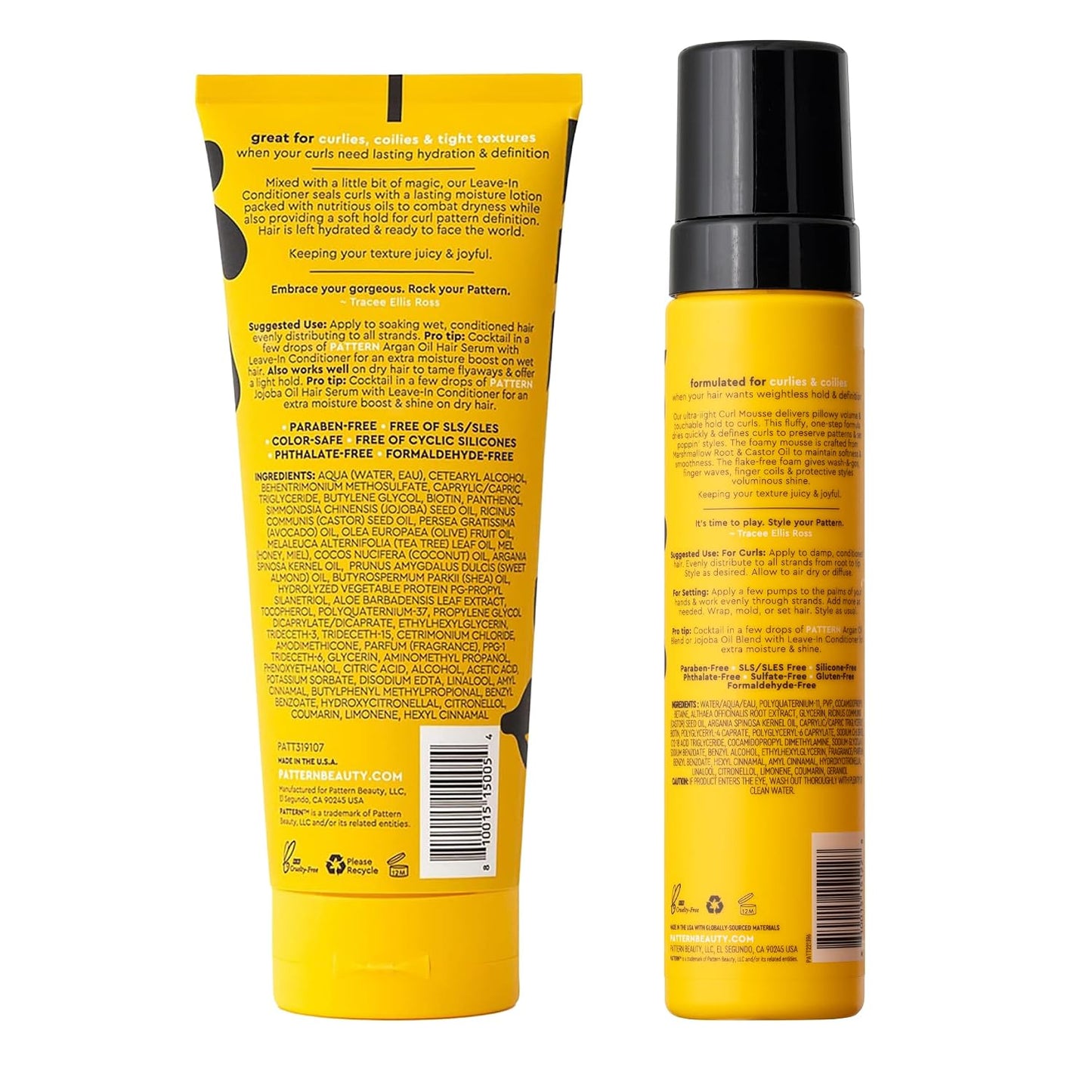 Curly Hair Styling Duo - Curl Mousse & Leave-In Conditioner Set | 8 Fl Oz + 9.8 Fl Oz