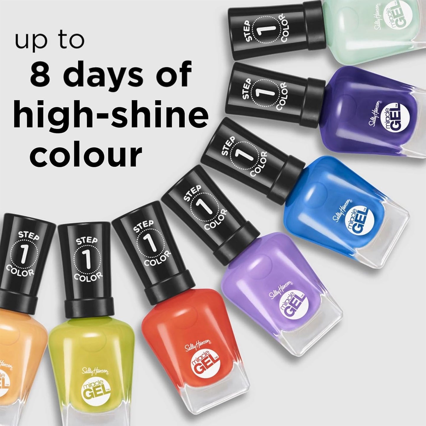 Sally Hansen Miracle Gel Salon Quality Nail Polish | Gel-Like Formula, Two-Step System, No UV Light Needed, Long Lasting | Opaque, Shimmer | 512 Quartz And Kisses | Fuchsia Pink Nail Color
