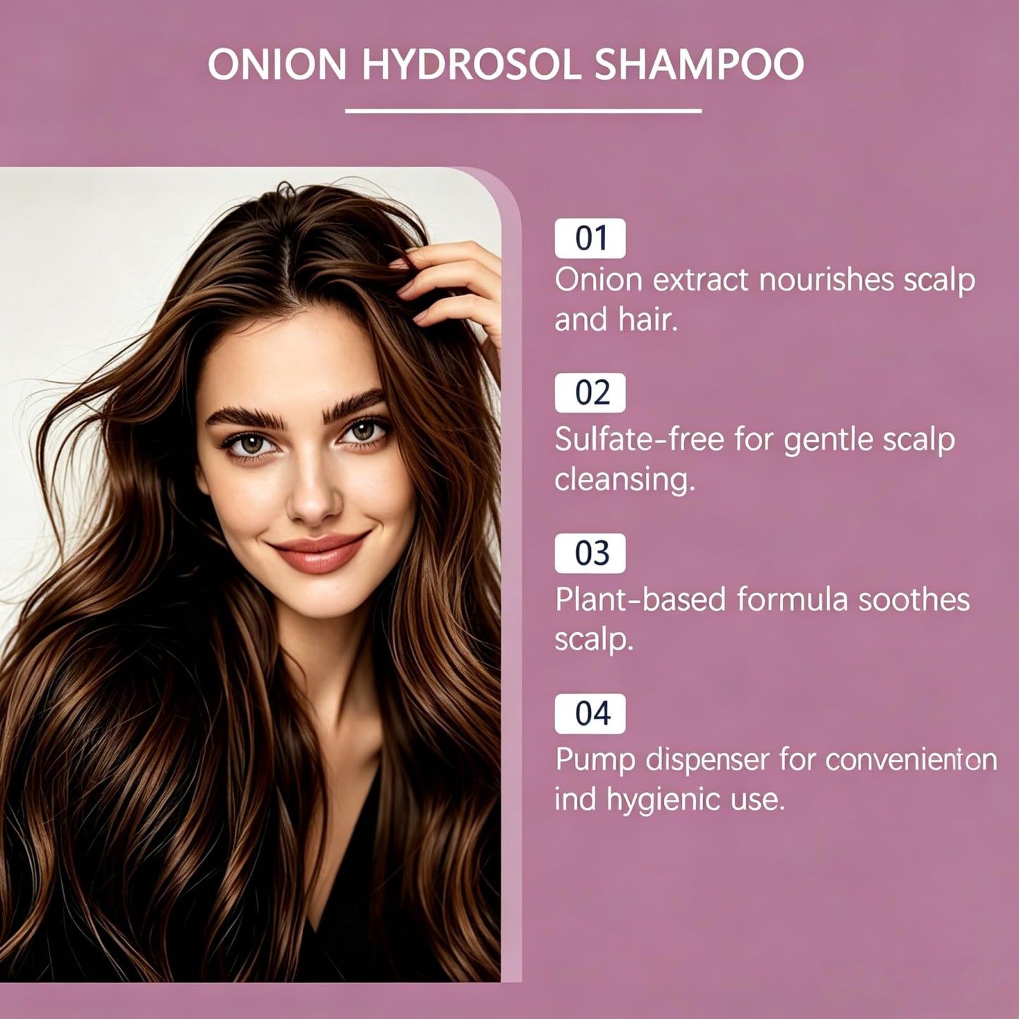 Onion Hydrosol Shampoo Duo with Rosemary & Biotin, Nourishes Hair to Be Moisturized, Stronger, Fuller and Thicker for Natural Hair Growth (1 pcs)