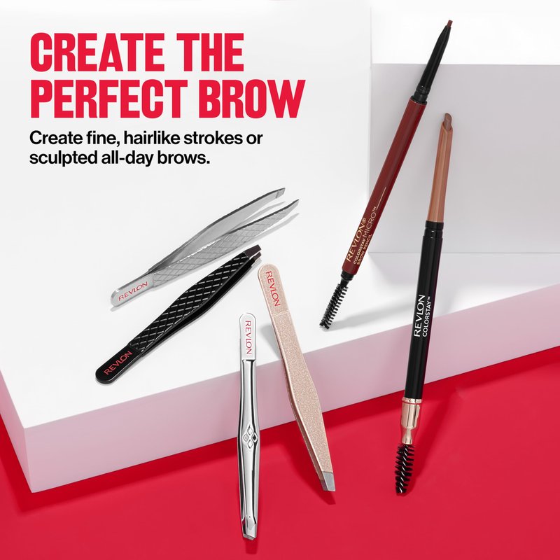 Revlon Designer Series Slant Tweezer, High Precision, Made With Long Lasting Stainless Steel, 1 Count