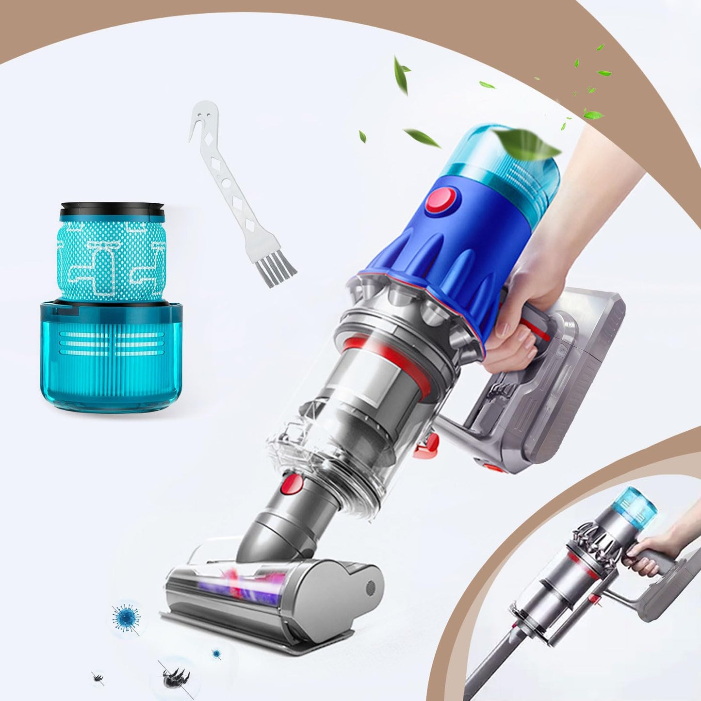Li-Ion 25.2V Replacement Battery for Dyson with High Capacity, Fast Charging, Strong Suction for Dyson V11/V15 Click-in Battery Vacuums and Replacement Filter and Brush.