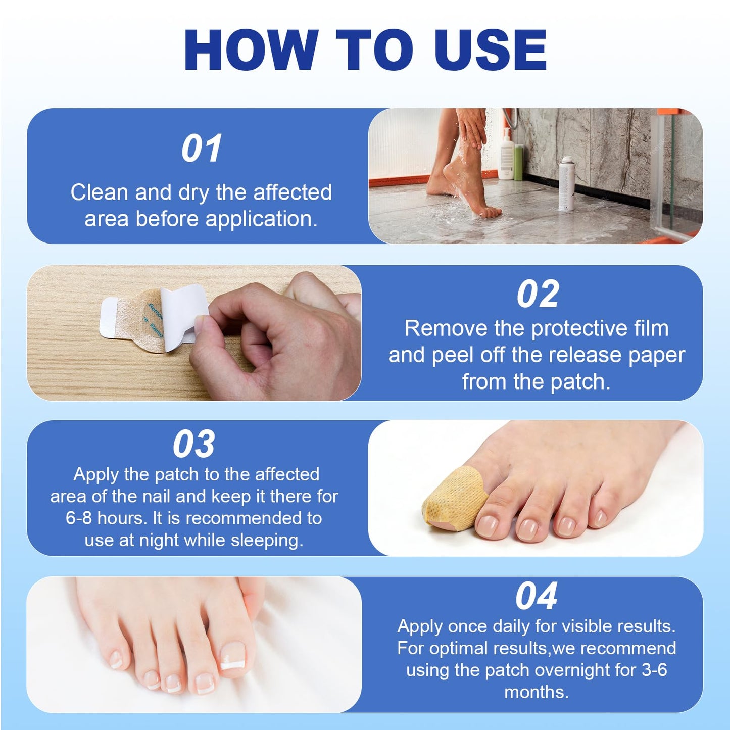 Nail Patches 42 Count, Extra Strength 8-Hour Overnight Fast Nail Care Patches, Nails Patch for toenails Fits Large and Small Nails for Men and Women