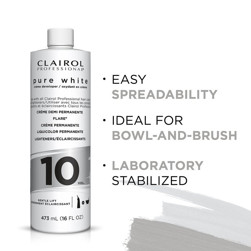 Clairol Professional Pure White 10 volume Crème Developer, 16 oz