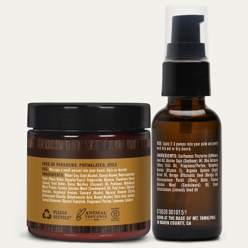 Every Man Jack Beard Oil & Scruff Softening Butter Bundle - Sandalwood Fragrance - Rejuvenates, Hydrates & Styles Dry Beards - Naturally Derived with Cocoa Butter and Shea Butter
