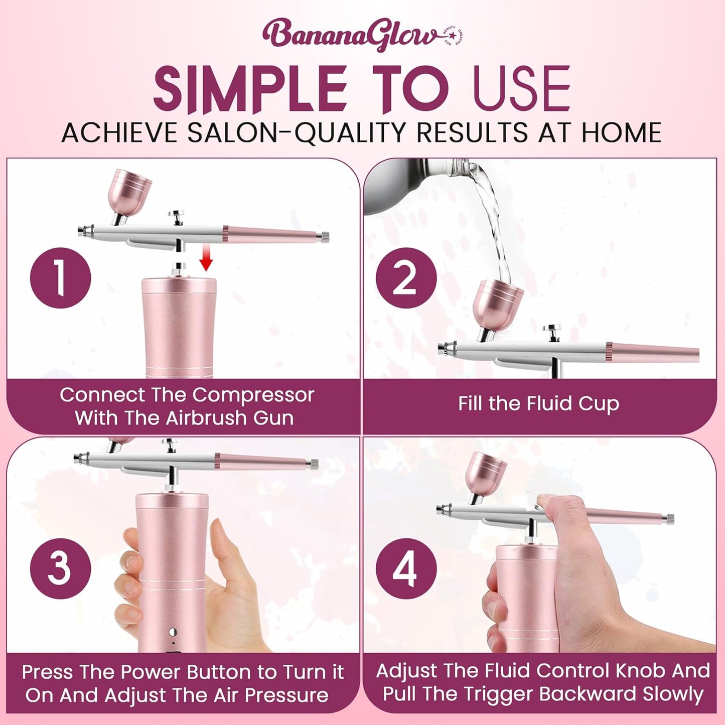 Airbrush for Nails Kit - Portable Cordless Professional Nail Art System with Stencils & Cleaning Tools | Ideal for Artists & Technicians