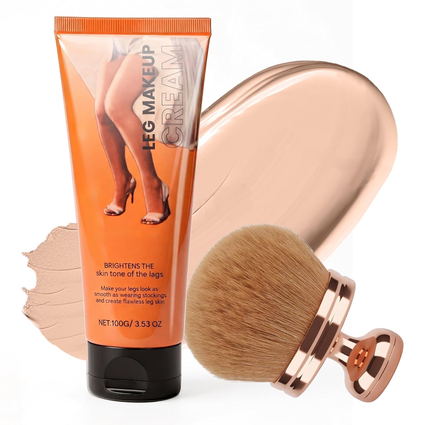 Tattoo Cover Up Makeup - Long-Lasting Waterproof Concealer with Blend Blur Brush | 3.53 Oz Bronze Radiance