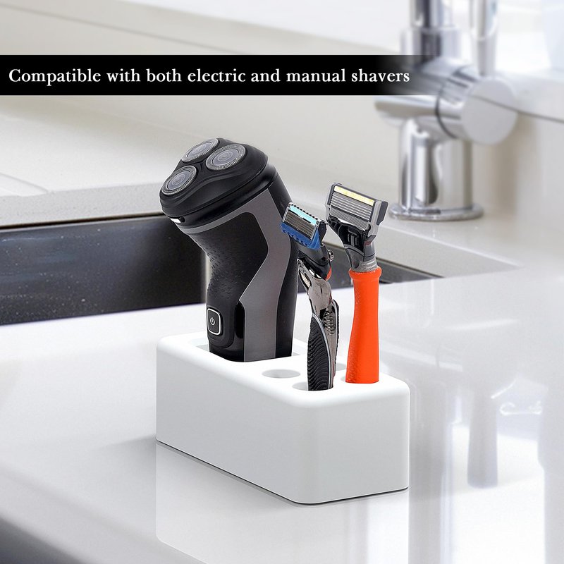 Linkidea Diatomaceous Earth Safety Razor Holder, Quick-Drying Stand Compatible with Vikings Blade Chieftain, Merkur 34C HD, 38C, Shaving Revolution (White)
