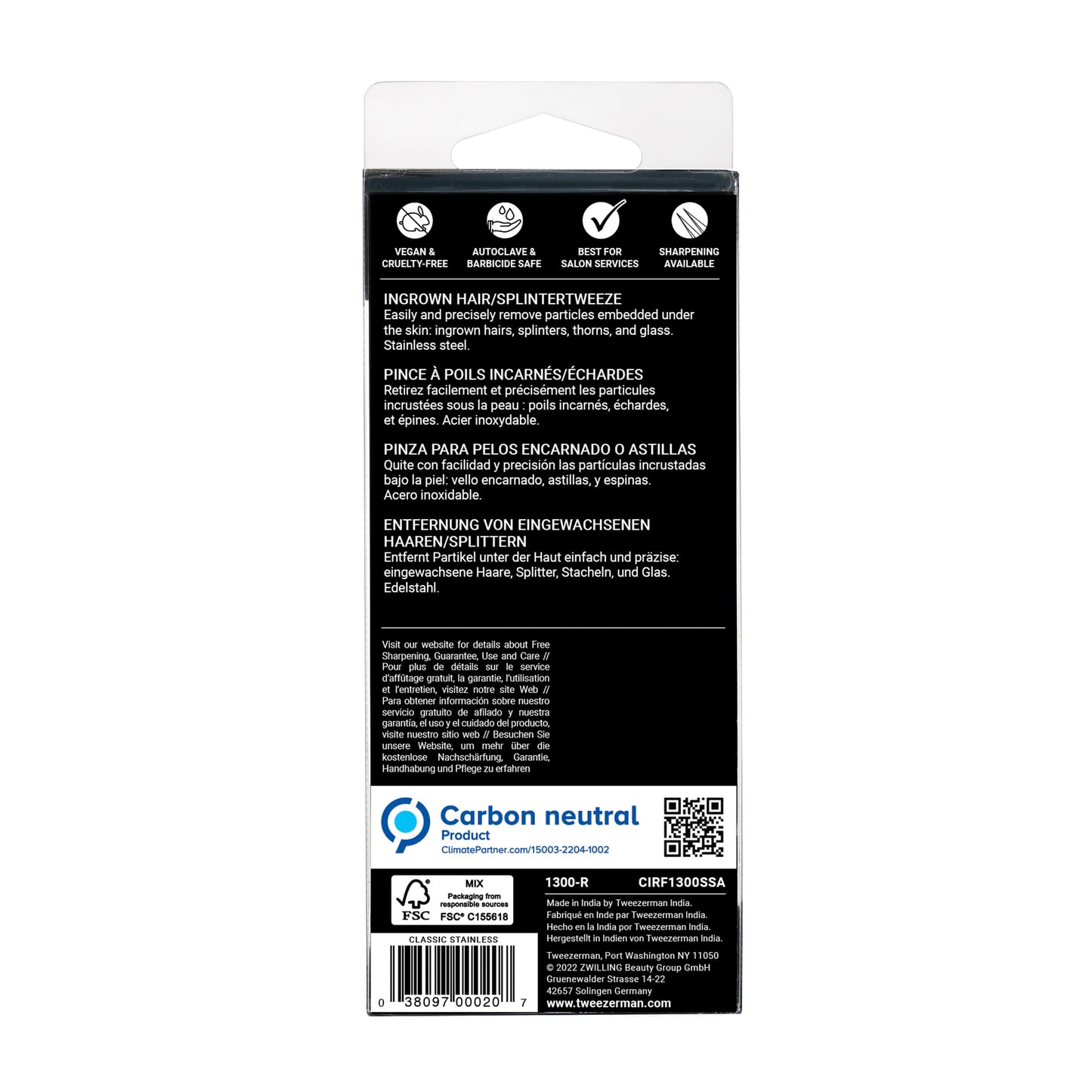 Tweezerman Stainless Steel Ingrown Hair Splintertweeze for Women and Men
