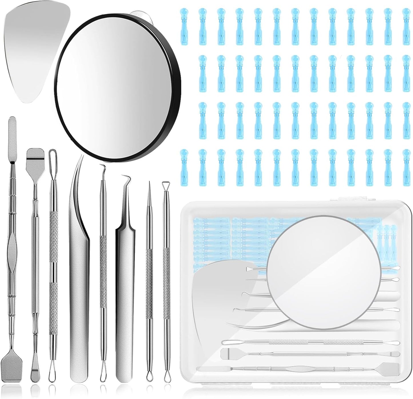 Blackhead Remover Kit - 8PCS Professional Stainless Steel Pimple Popper Tools for Acne & Blemish Removal