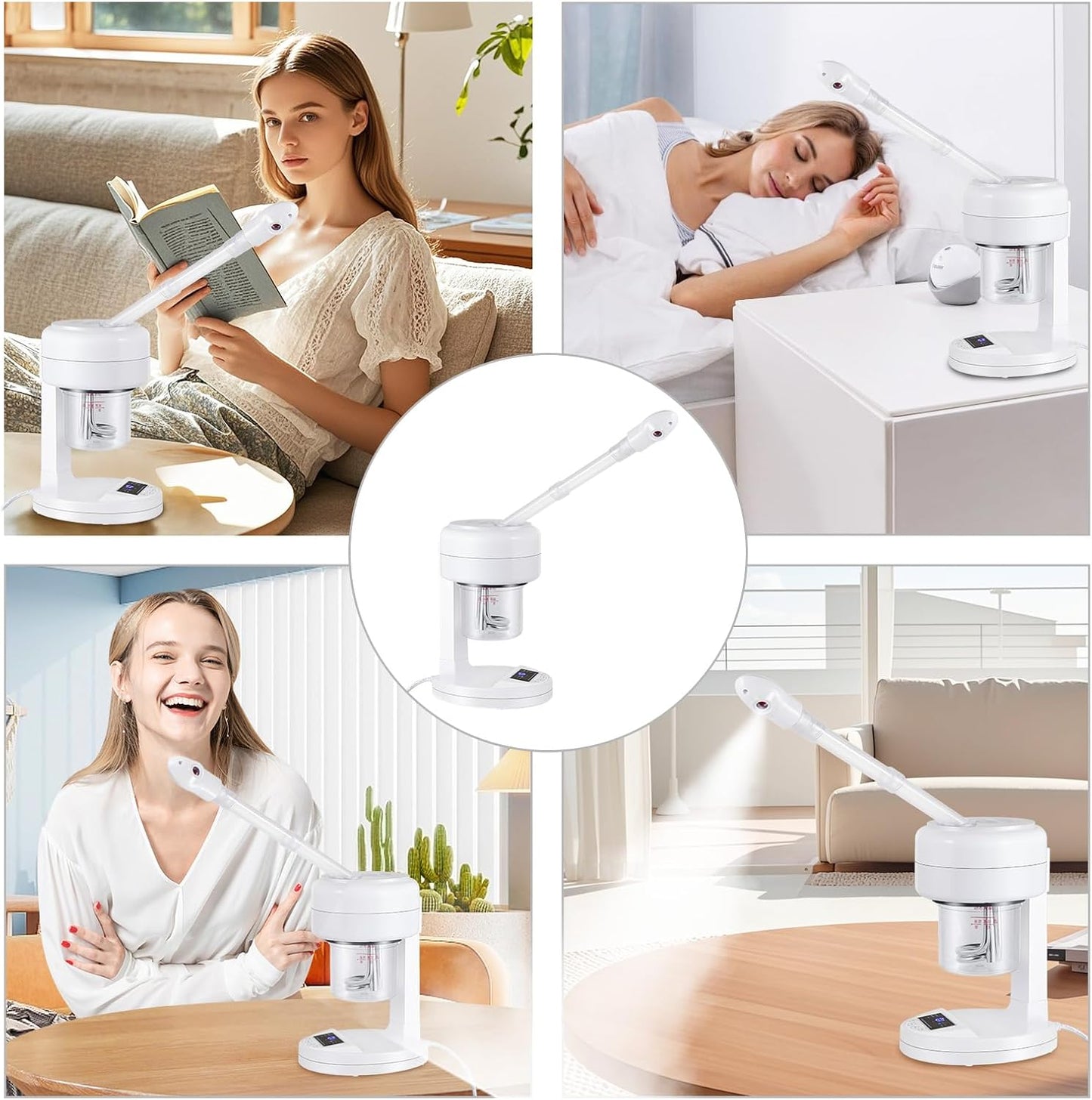 Nano Ionic Facial Steamer - Portable Face Steamer with Extendable Arm & Rotating Nozzle | Spa Quality Skincare Device
