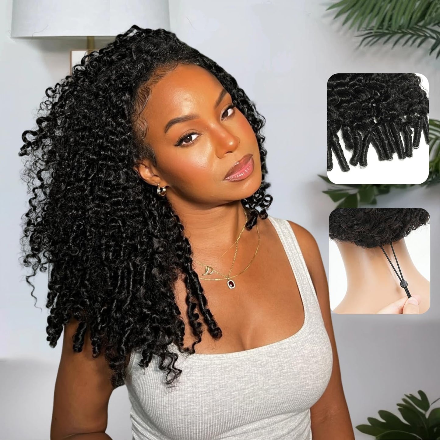 Burmese Curly Half Wig - 220 Density Human Hair, 16 Inch | No Glue, Beginner Friendly, Drawstring Design