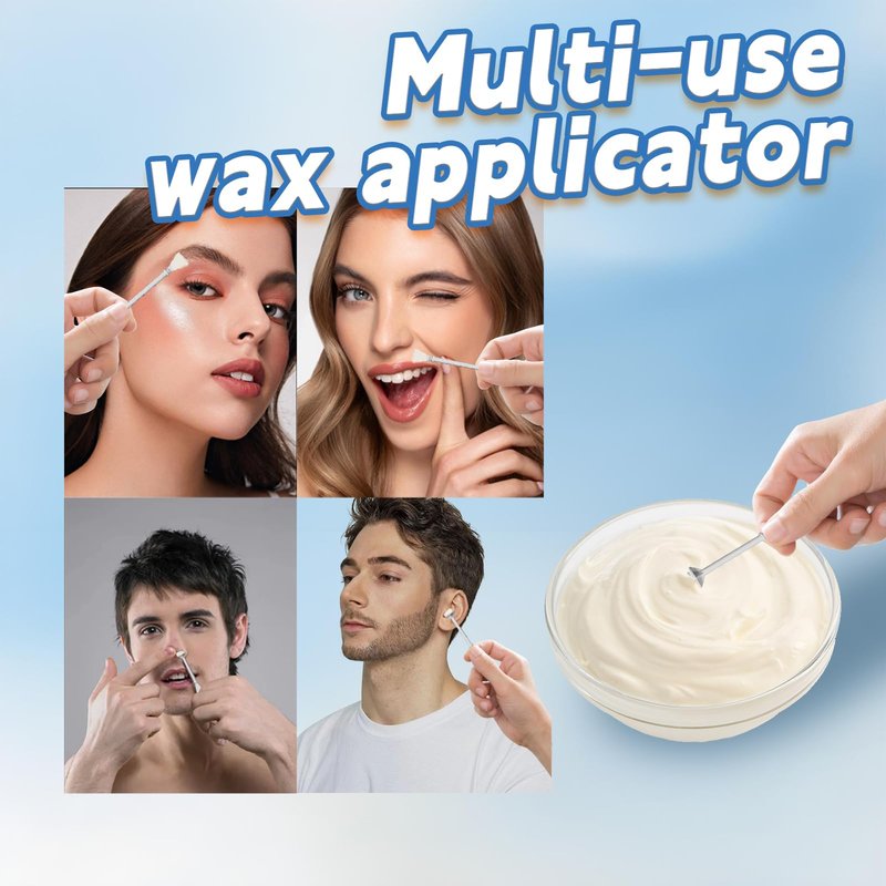 COLAYERIST 120 Pcs Nose Wax Sticks, Universal Plastic Nose Hair Wax Removal Kit with Disposable Spatulas for Men Women Nose Ear Face Eyebrow Beard Hair Removal
