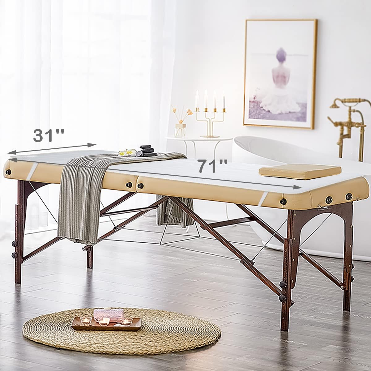 Massage Table Warmer - UL Certified Heating Pad with Deluxe Fleece Cover | 5 Heat Levels, 8 Timer Settings, 12 Ft Cord