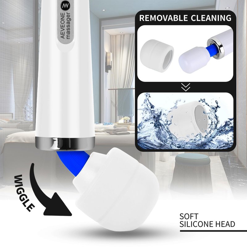 AEVEONE Wired Powerful Handheld Wand Massager, Strong Personal Vibration Massage for Sports Recovery, Back Muscle Aches, Whole Body Pain (White)