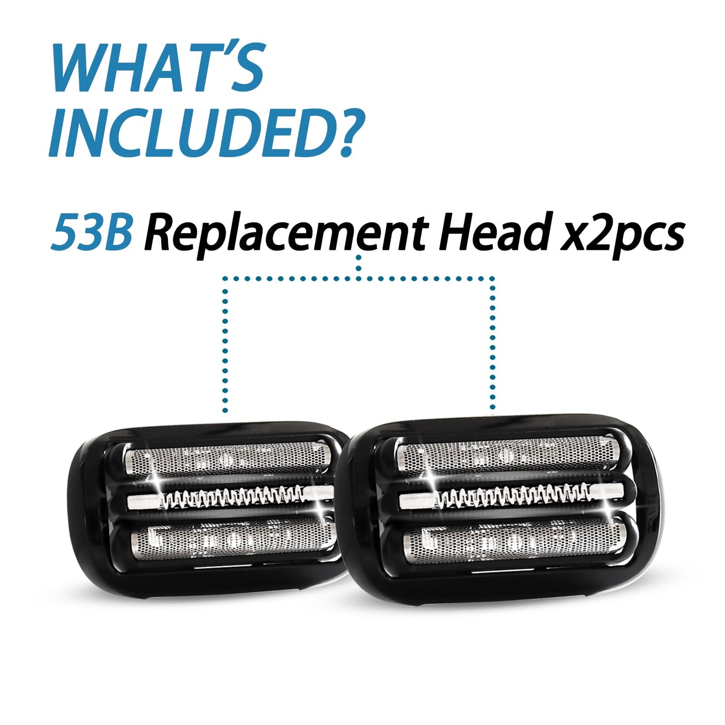VIDSA Series 5 Series 6 53B Shaver Replacement Head for New Gens S5 S6 Razors, Compatible with 6072cc, 6090cc, 6020s, 6040cs, 6075cc, 5018s, 5049cs, 5035s…(2 Count)