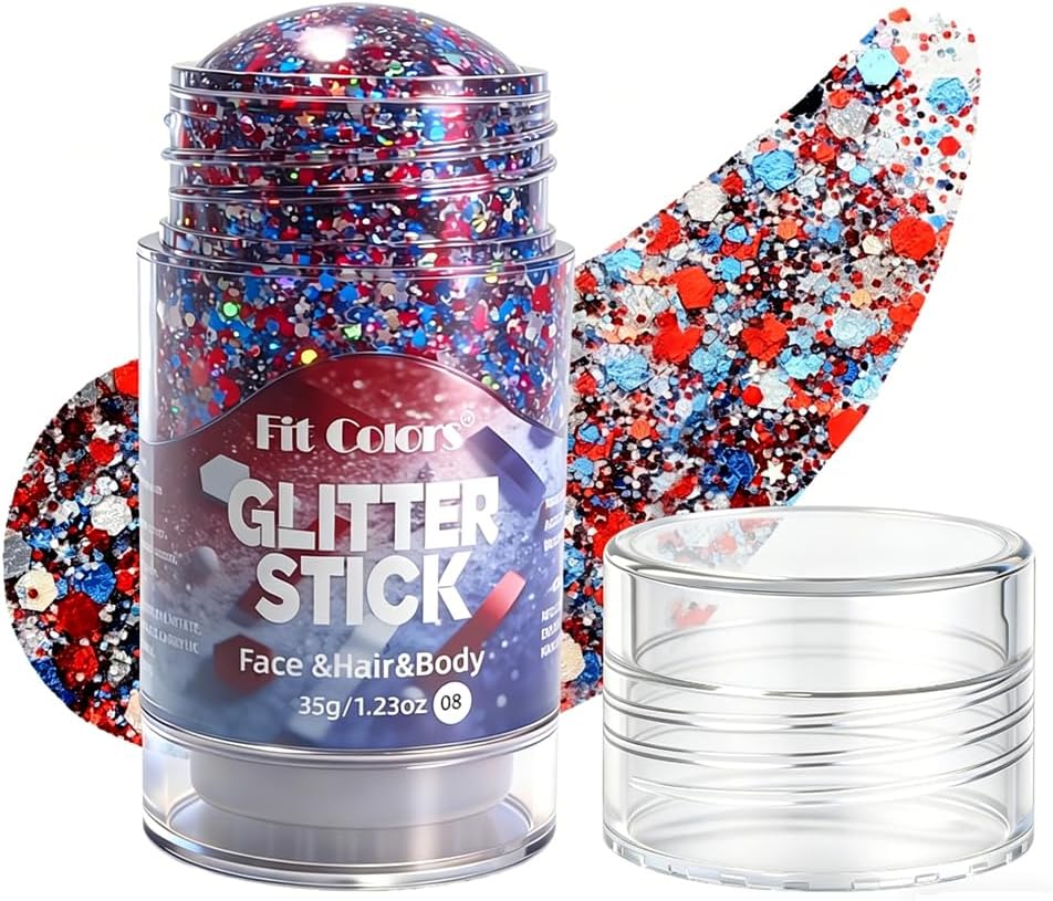 Clear White Glitter Stick - Sparkling Hair & Face Glitter Gel for Concerts | Rave & Festival Body Art