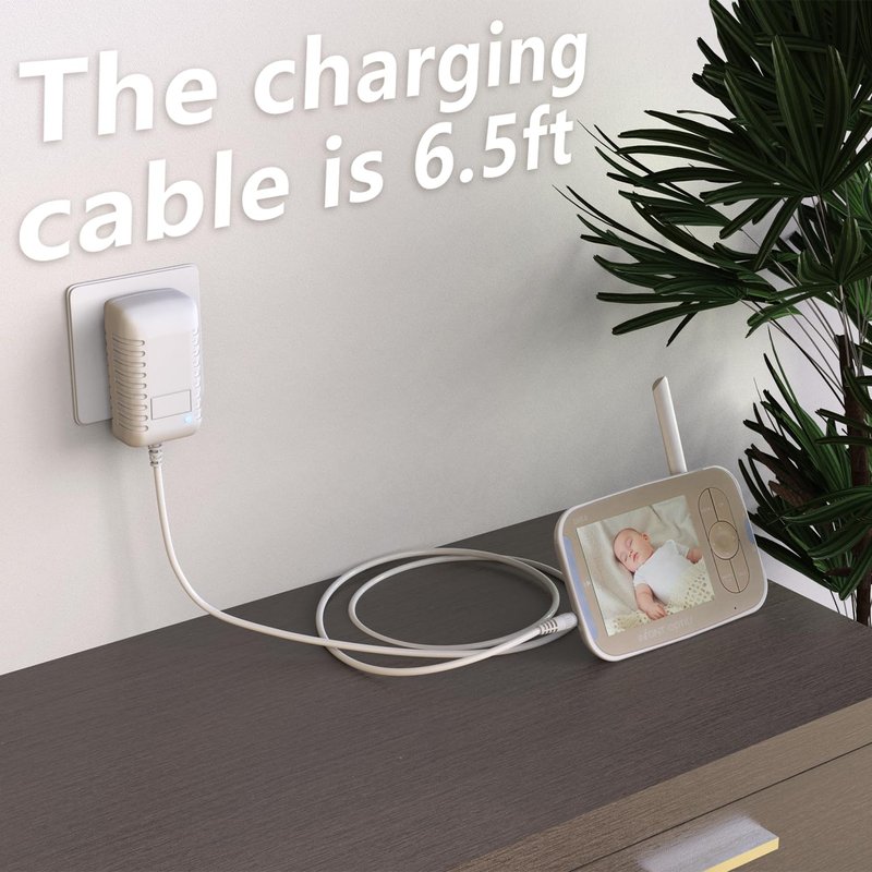 Universal 5V Monitor Charger for Infant Optics DXR-8 & DXR-8 Pro Baby Monitor Unit, DXR8 Pro 5" and DXR 8 3.2" Screen Parent Handheld Power Cord, 6.5Ft Charging Cable with 4 Round-Pin Adapters