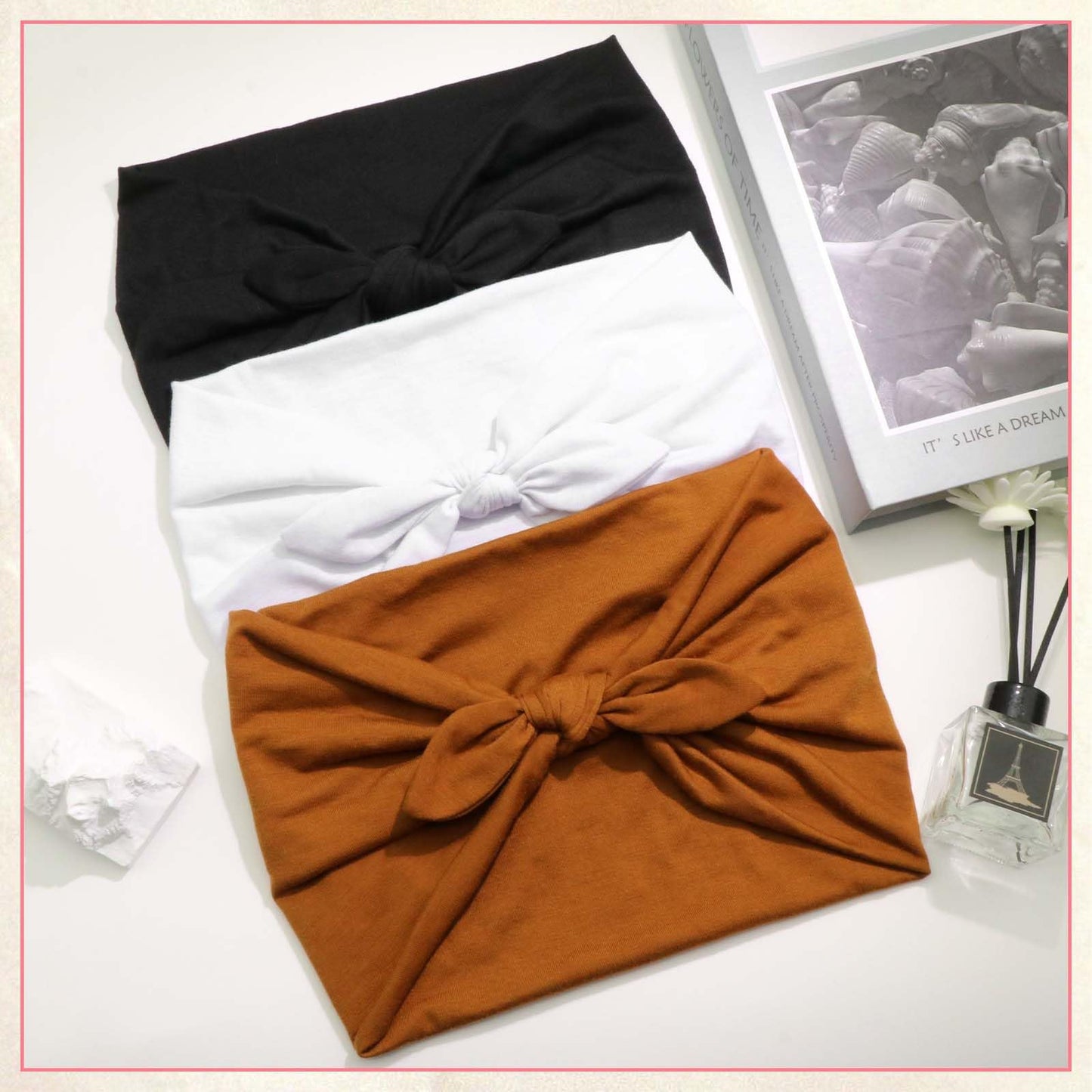 STGDAK Bow Headbands for Women Wide Headbands Elastic Headwraps Knotted Hairband Rabbit Ears Turban Headband Non Slip Boho Bandana Headband Cute Head Wraps Workout Yoga