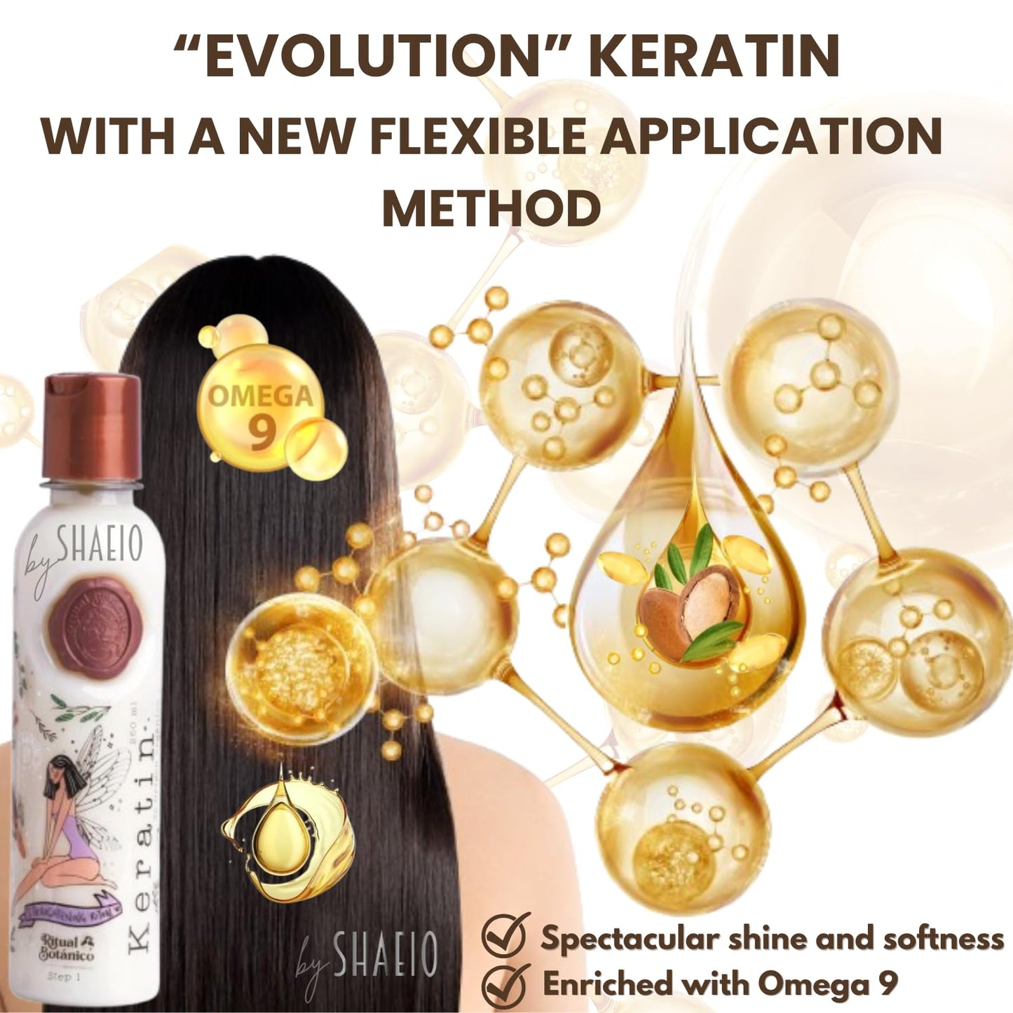 RITUAL BOTANICO Keratina Organica 250 ML Omega 9 + 12 Aceites Naturales y Aminoácidos que aportan brillo, sedosidad y nutrición | Keratina para Alisar el Pelo | Keratin Hair Treatment.