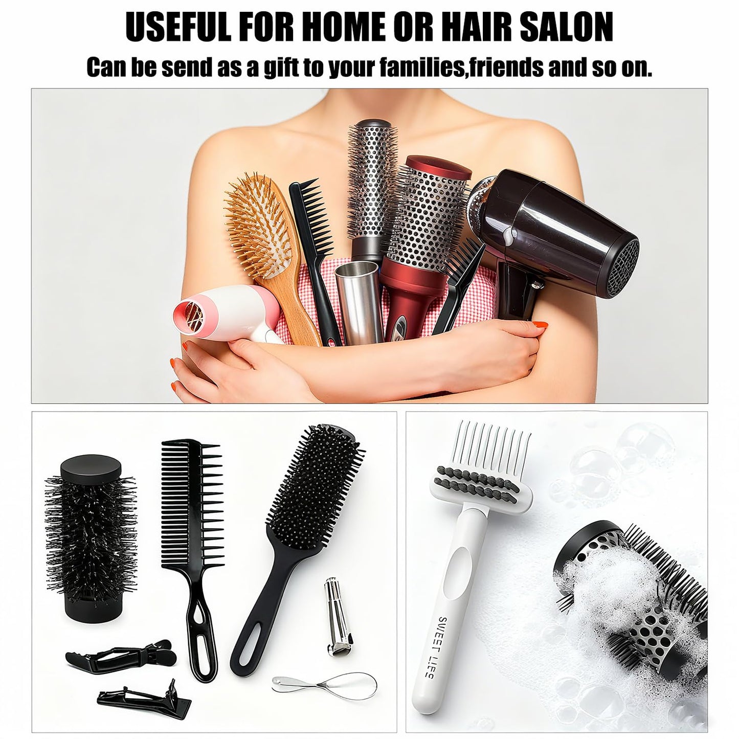 Hair Brush Cleaning Tool, White Comb Cleaner Brush for Removing Hair and Dust | Reusable Deshedding Tool for Home & Salon Use (1 Pack)