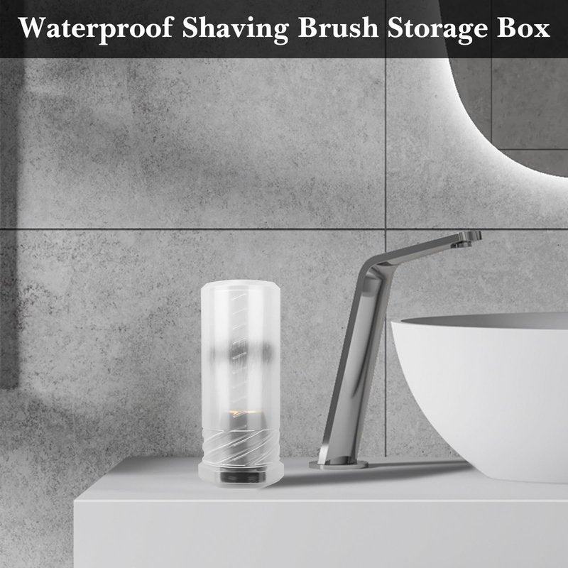 Linkidea 2 Pack Travel Case with Waterproof Holder for Shaving Brushes, Portable Grooming Organizer for Men, Compatible with Large Brush (White)