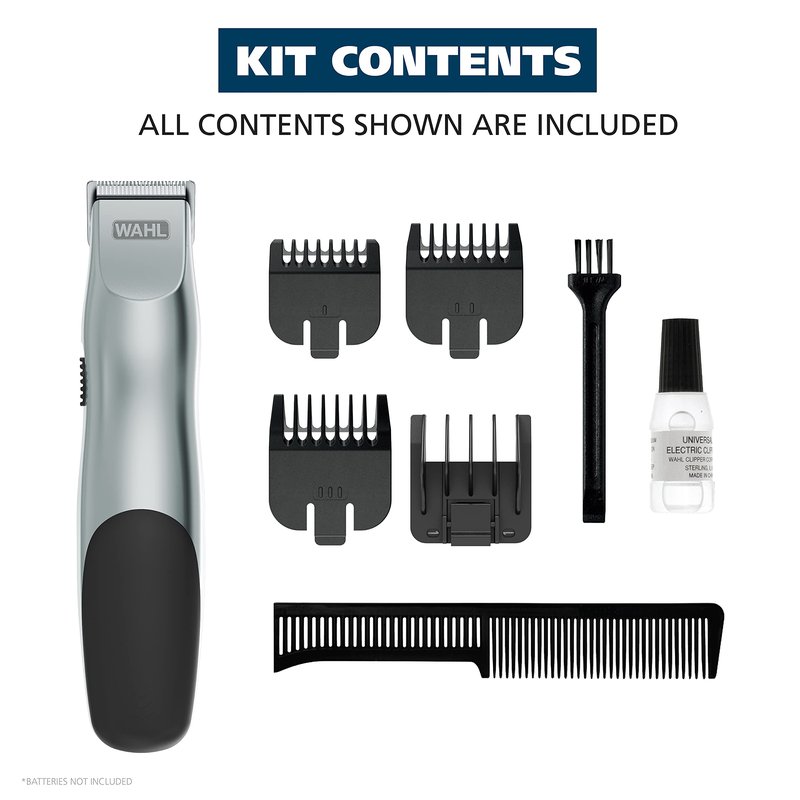 Wahl Groomsman Battery Operated Facial Hair Trimmer for Beard & Mustache Trimming Including Light Detailing and Body Grooming – Model 9906-717V,(Pack of 4)