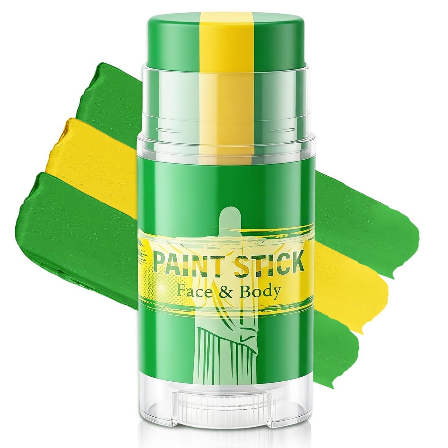 Face Body Paint Stick Player Fans Makeup Sun Glare Reduction Eye Black Paints Sticks for Game Day Baseball Football Softball Lacrosse Rugby Patriotic Accessories # Brazil Green & Yellow & Green