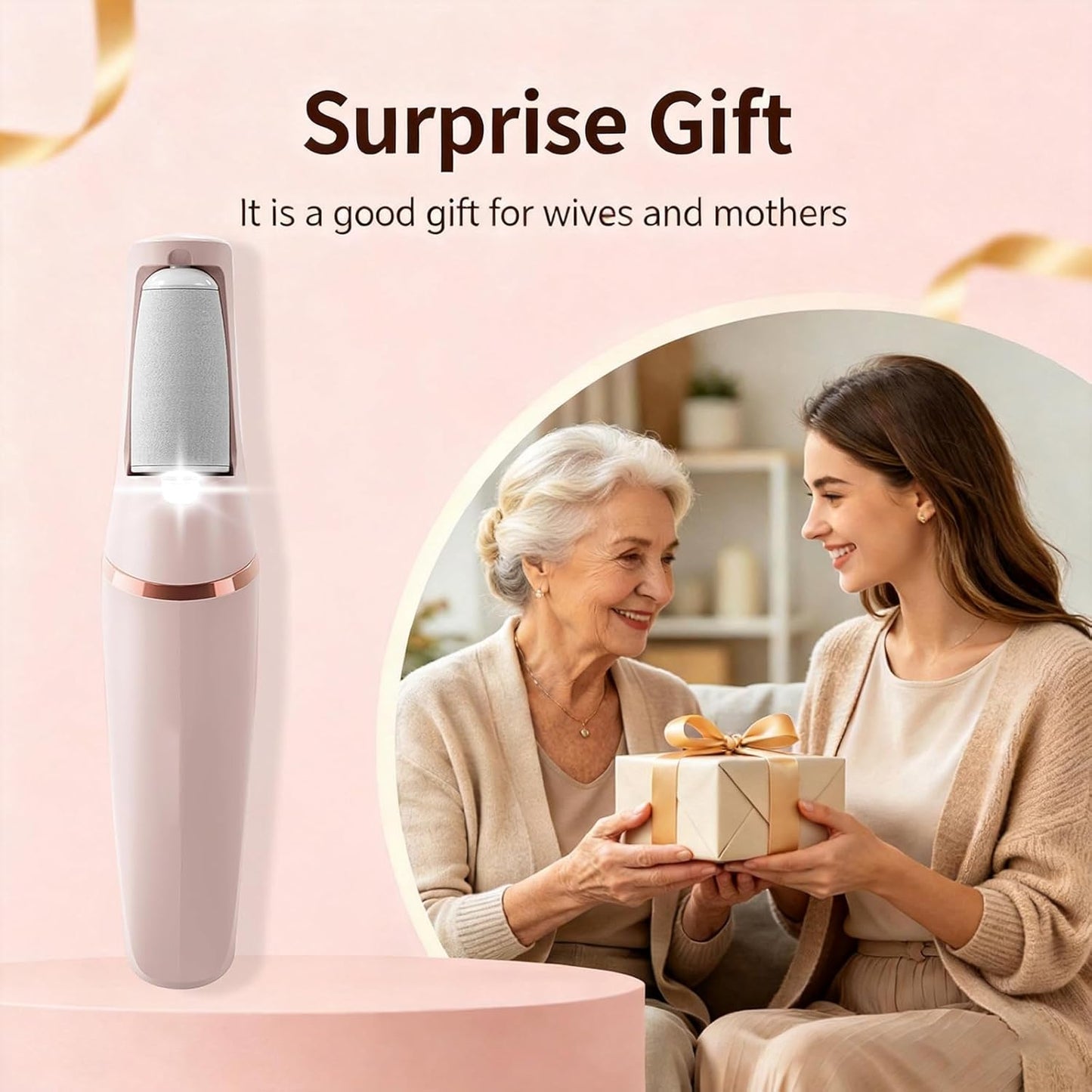 Electric Callus Remover - Rechargeable Portable Foot File with 2 Speeds & Waterproof Design | Effective Dead Skin & Callus Removal