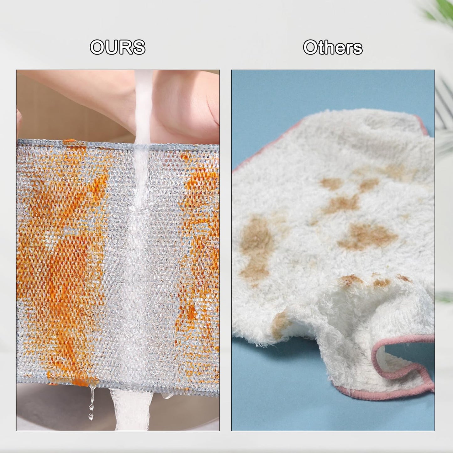 10 Pack Metal Dish Cloth Non Scratch Wire Dishcloth, Reusable Steel Wool Scrubber Pads for Pots Pans Cooktops, Multi Surface Cleaning Cloths Scratch Free Safe for Glass, Wet & Dry Use