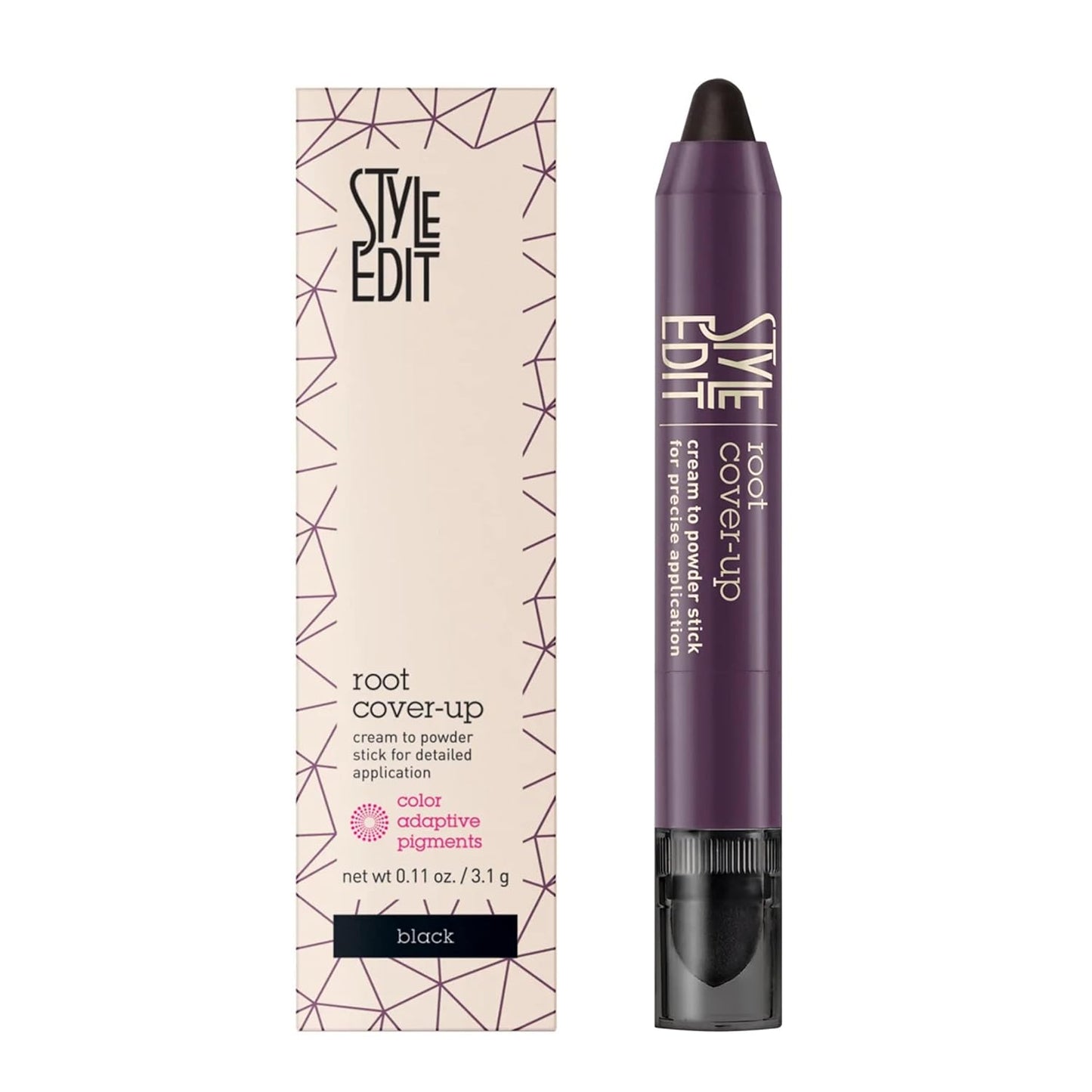 Root Touch Up Stick - Temporary Hair Color for Gray Roots & Thinning Hair - Salon-Quality, Transfer-Resistant | Black, 0.11 oz