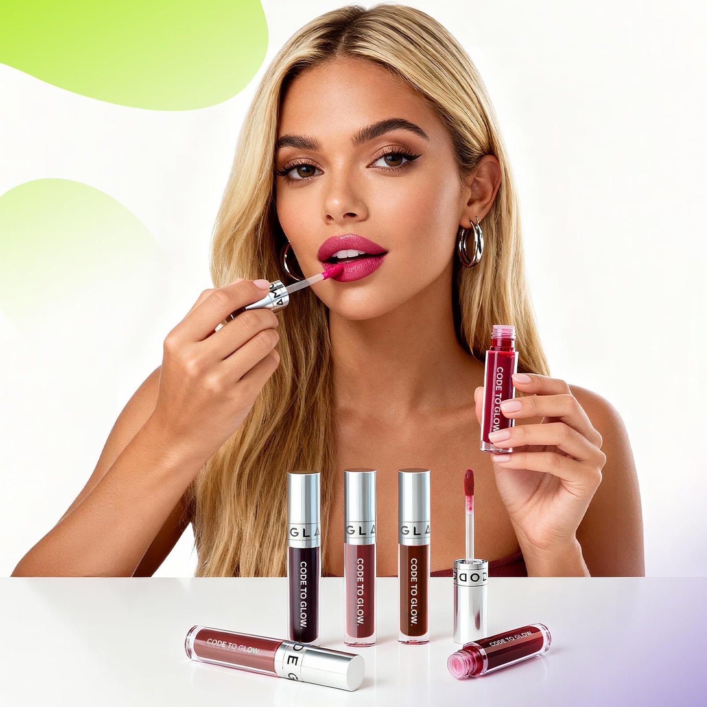 Glam Code Wipe-Off Lip Tint, Long-wearing Matte Lip Stain Non-stick to Cup Infused with Shea Butter & Vitamin E Care For Your Lips Highly Pigmented Vibrant Kiss-Proof Lip Stain - 03# Cherry Pink