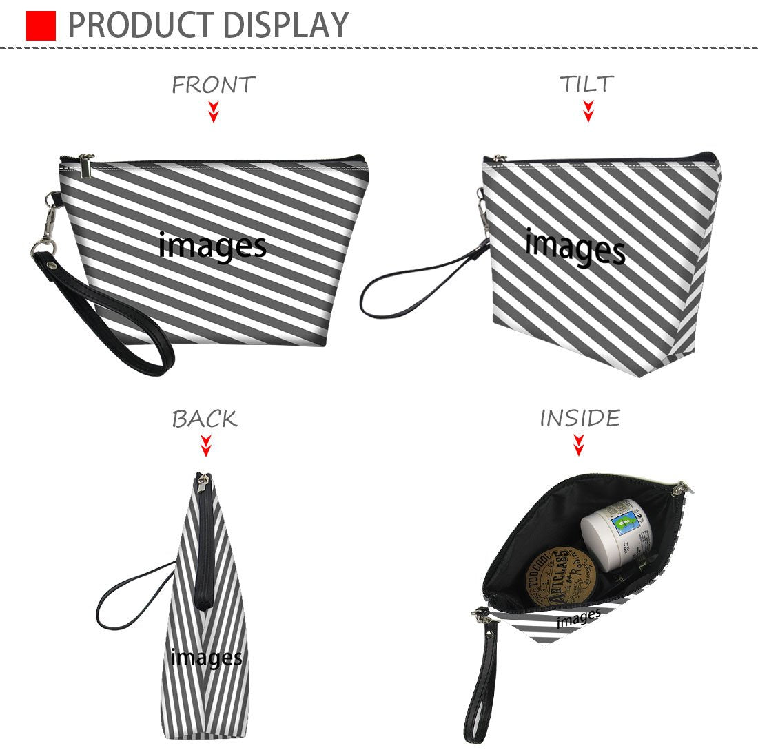 Amzbeauty Leopard Makeup Bag Gift Women Girls Leather Purse Toiletry Pouch Travel Cosmetic Bags