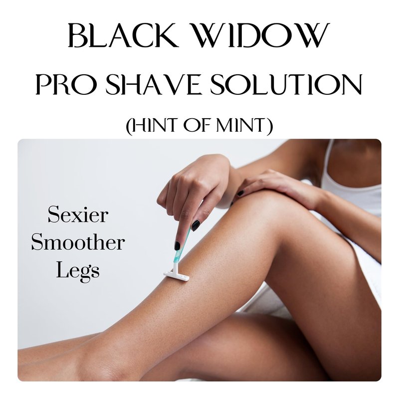 Black Widow Pro Shave Solution – No-Mess Shave Spray Lotion with Hint of Mint, Hydrating Slick Shaving Lotion for Men & Women, Reduces Razor Burn & Skin Irritation for Smooth, Comfortable Shaves