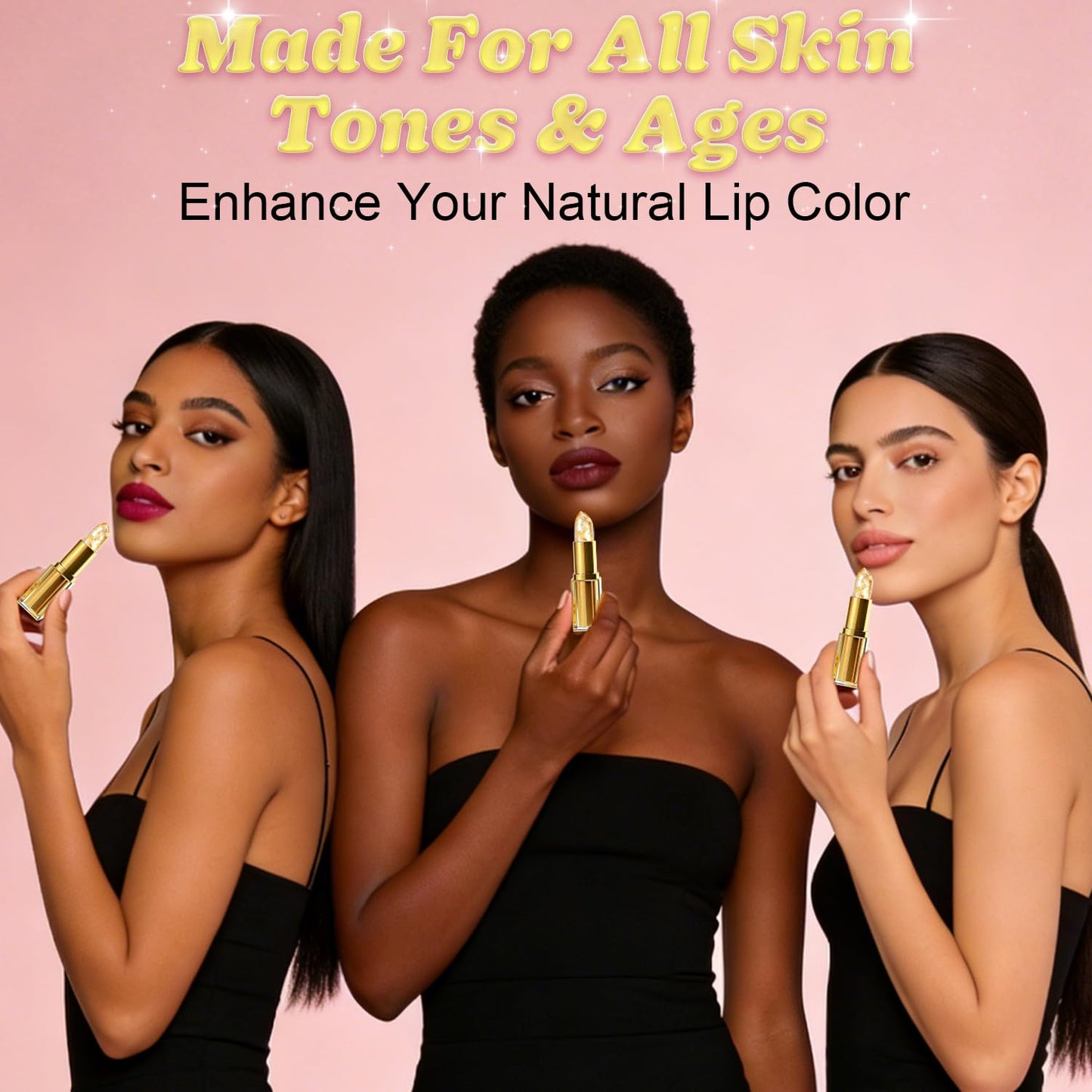 Josmon pH Adjusting Lipstick, Color Changing Lipstick, Clear Lip-stick That Changes Color, Long-Lasting Hydrating Shine Lip Balm, Non-Sticky Lip Gloss Stick, Suitable for All Skin Tones