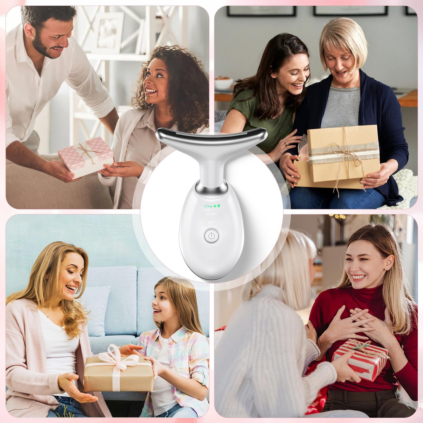 Neck Facial Massager, Light Face Neck Massager for Skin Care, Multifunctional Facial Skincare Tools with Vibration, at Home