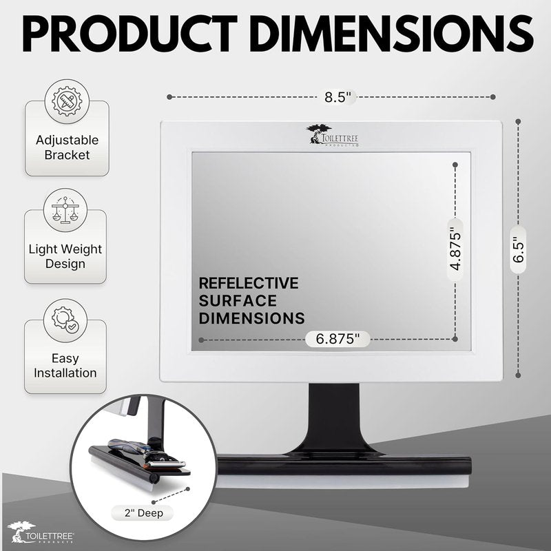 Fogless Shower Mirror with Squeegee - Adjustable Anti-Fog Bathroom Mirror | Rust-Proof, Impact-Resistant Design