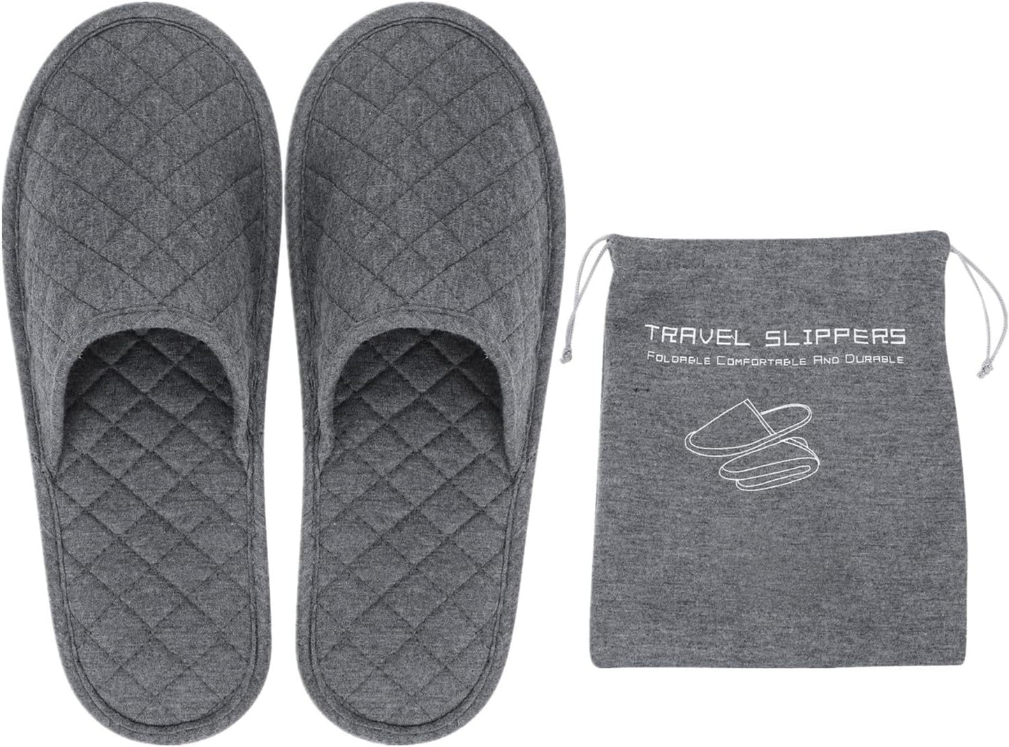 Portable Travel Spa Slippers - Foldable Closed Toe Cotton Shoes | Non-Slip Indoor Footwear for Home & Hotel