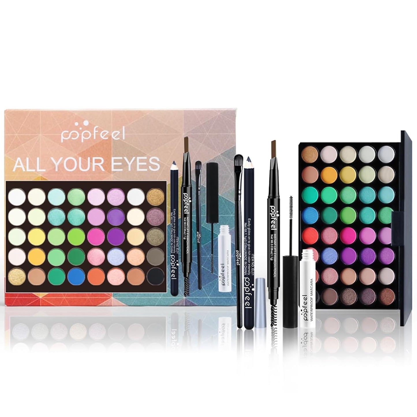 FantasyDay 3D Baked Rainbow Highlighter Eyeshadow Palette - 6 Vibrant Colors for Stunning Makeup Looks