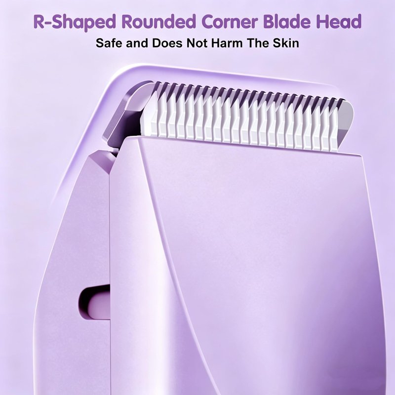 Bikini Trimmer for Women,2 in 1 Dual Head Bikini Shaver & Body Shaver,Cordless & Waterproof Electric Bikini Trimmer for Women, Painless Hair Removal with Silky Glow Finish,Purple9