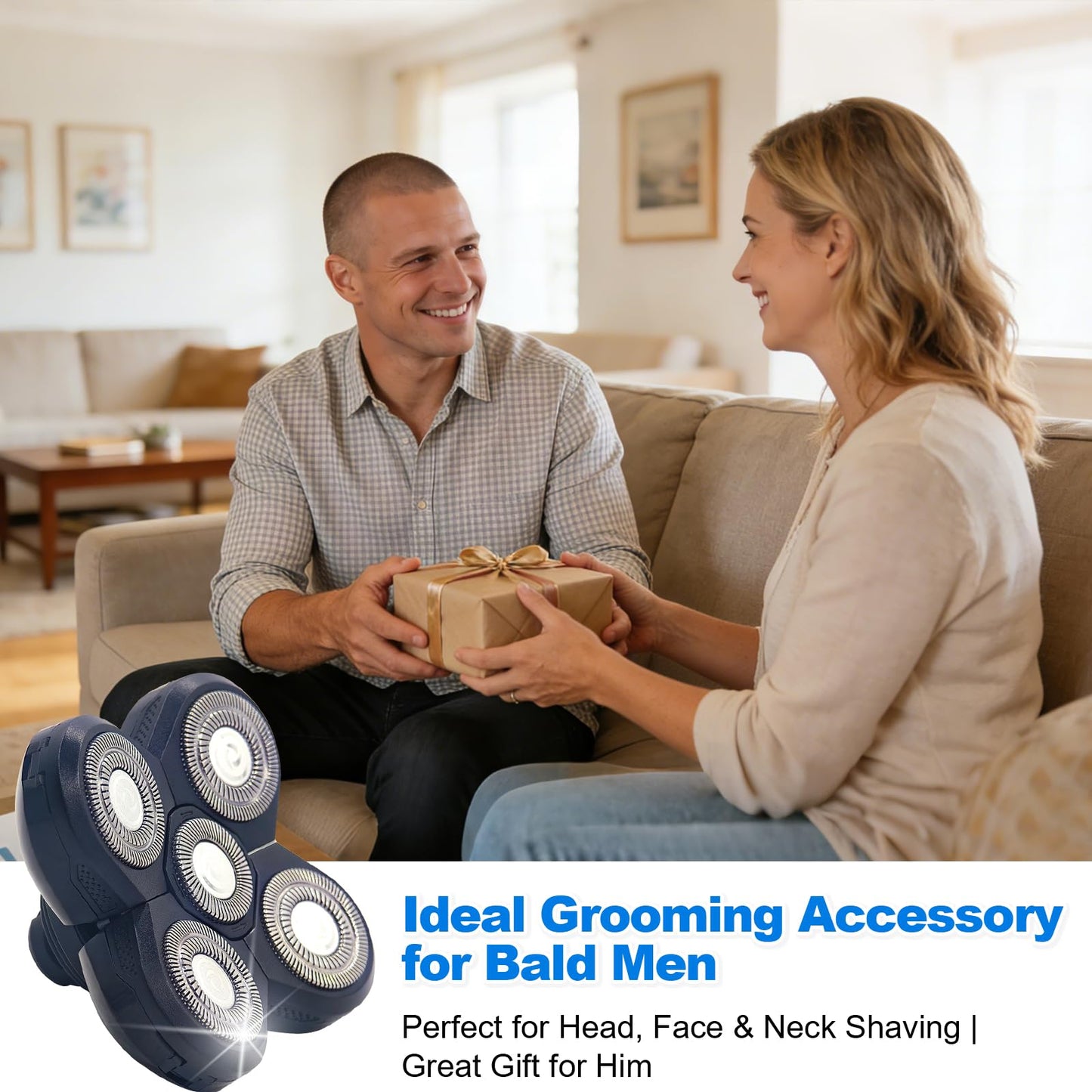 Bpbdzz 3 Pack Replacement Blades for Freebird Head Shaver, 5-Blade Electric Razor Refills Compatible with Freebird Flex Series for Bald Men