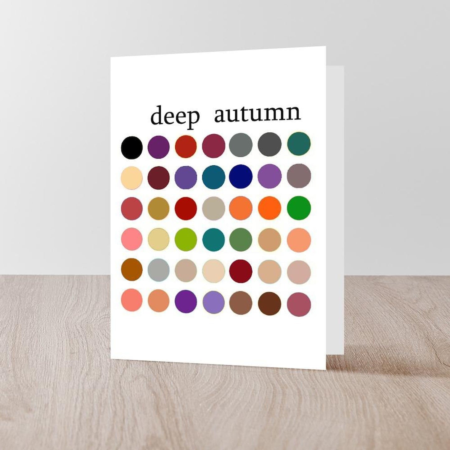 CafePress Color Analysis Card Deep Autumn Folded Greeting Card Matte