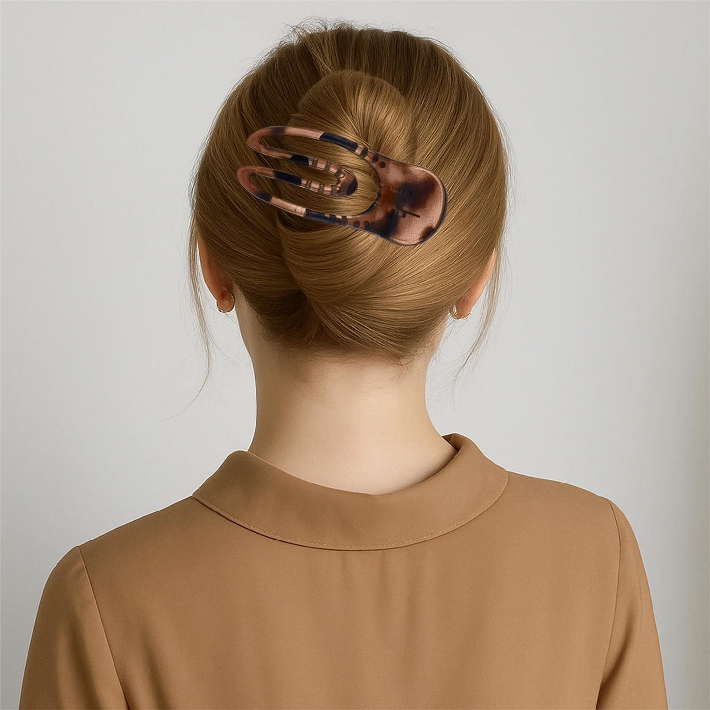 3PCS Non-Slip Duckbill Hair Clips for Women - 3 Styles Flat Alligator Barrettes Strong Hold Hair Accessories in Frosted Black Coffee Glossy Fog Amber