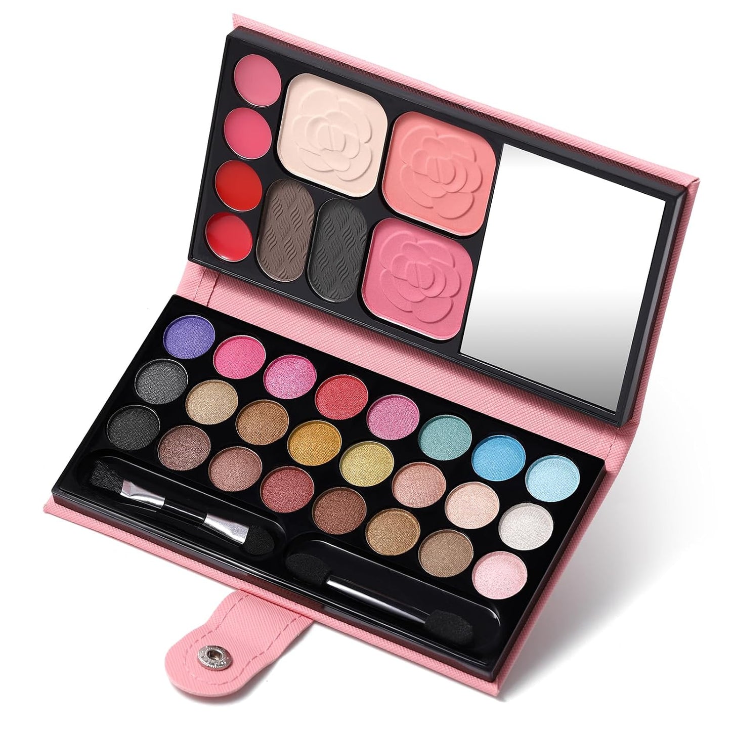 Makeup Set for Women - 32 Color Palette, 5 Brushes, Mascara & Eyeliner | Complete Gift Kit